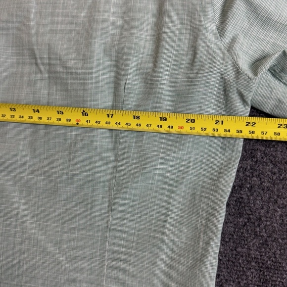 SOLD Charles Tyrwhitt Shirt Mens 16.5 36 Slim Fit Button Up Houndstooth Green - Picture 7 of 9